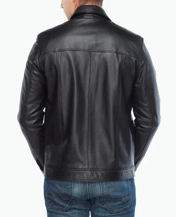 Mens Black Leather Motorcycle Jacket